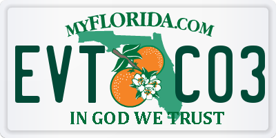 FL license plate EVTC03