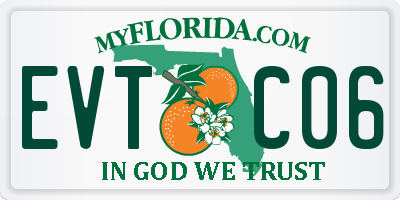 FL license plate EVTC06