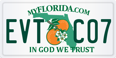 FL license plate EVTC07