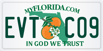 FL license plate EVTC09