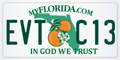 FL license plate EVTC13