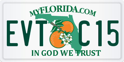 FL license plate EVTC15