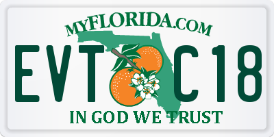 FL license plate EVTC18