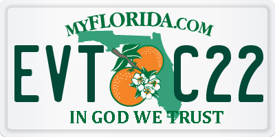 FL license plate EVTC22