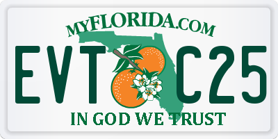 FL license plate EVTC25