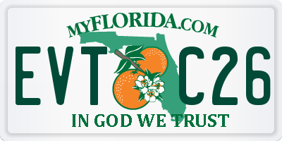FL license plate EVTC26