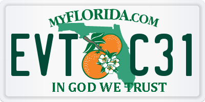 FL license plate EVTC31