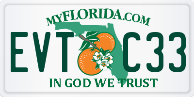 FL license plate EVTC33