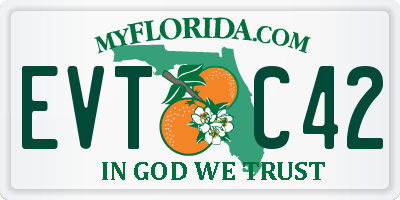 FL license plate EVTC42