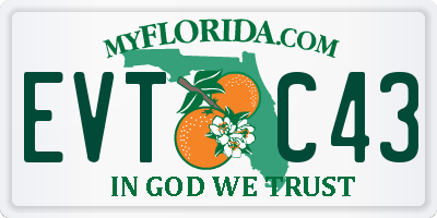 FL license plate EVTC43