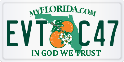FL license plate EVTC47