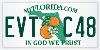 FL license plate EVTC48