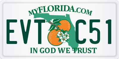 FL license plate EVTC51