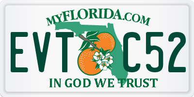 FL license plate EVTC52