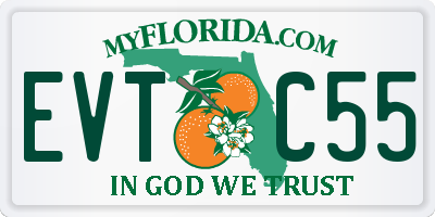 FL license plate EVTC55