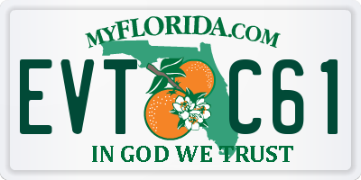 FL license plate EVTC61
