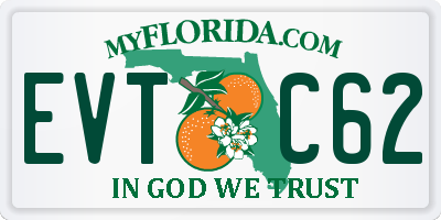 FL license plate EVTC62