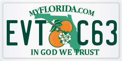 FL license plate EVTC63