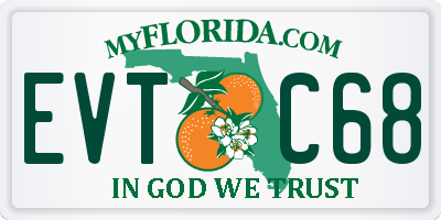 FL license plate EVTC68