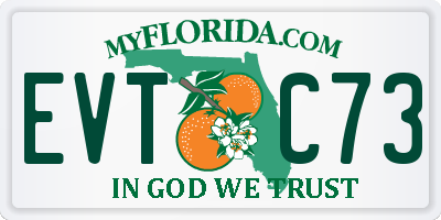 FL license plate EVTC73