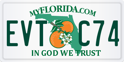FL license plate EVTC74