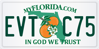 FL license plate EVTC75
