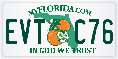 FL license plate EVTC76