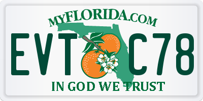 FL license plate EVTC78