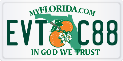FL license plate EVTC88