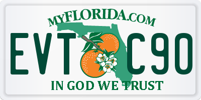 FL license plate EVTC90