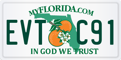 FL license plate EVTC91