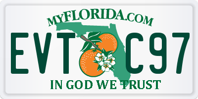 FL license plate EVTC97