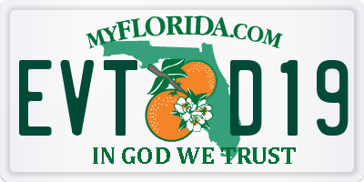 FL license plate EVTD19