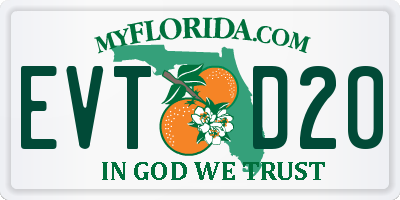 FL license plate EVTD20