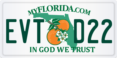 FL license plate EVTD22