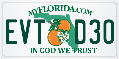 FL license plate EVTD30