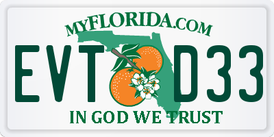 FL license plate EVTD33
