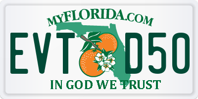 FL license plate EVTD50