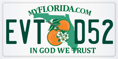 FL license plate EVTD52