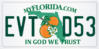 FL license plate EVTD53