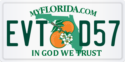 FL license plate EVTD57