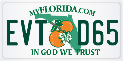 FL license plate EVTD65