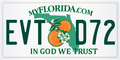 FL license plate EVTD72