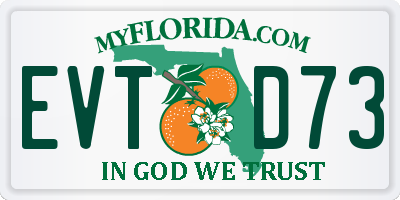 FL license plate EVTD73