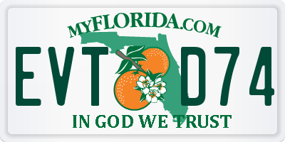 FL license plate EVTD74