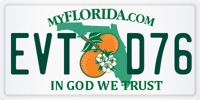 FL license plate EVTD76