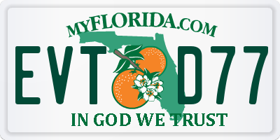 FL license plate EVTD77