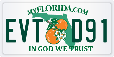 FL license plate EVTD91