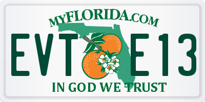 FL license plate EVTE13