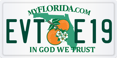 FL license plate EVTE19